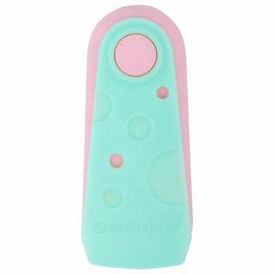 Ластик BRAUBERG "ULTRA PASTEL", 57х24х15 мм, пастельные цвета ассорти, бирюзовый пластиковый держатель, 272688