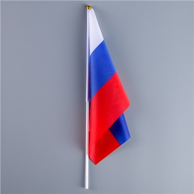 Флаг России, 20×30 см, шток 40 см, полиэфирный шёлк