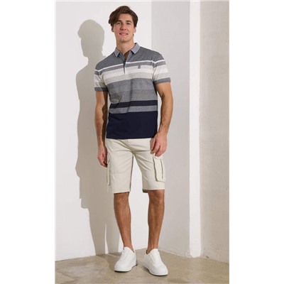 Футболка-поло F211-07-564b grey melange