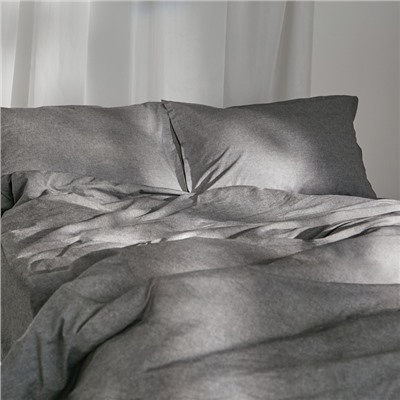 Простыня на резинке SL Home "Деним" 140*200+30 см, цв.серый, 100% жатый хлопок