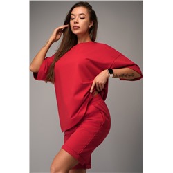 Женский костюм оверсайз из футера двухнитки Happyfox