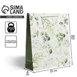 Пакет подарочный ламинированный, упаковка, Present for you, ML 21 х 25 х 8 см