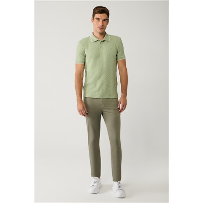 Khaki 100 %хлопок 3 пуговица Жаккард Polo Yaka футболка