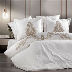 Постельное белье Zebra casa  сатин  с вышивкой  евро N168 TIARA capp