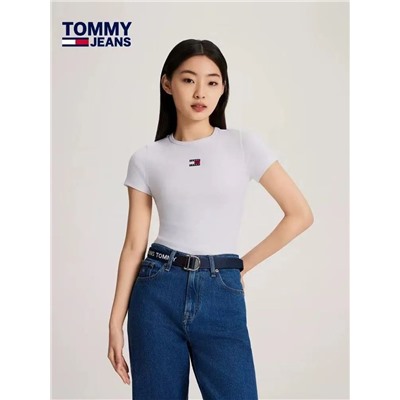 Хлопковая ребристая футболка TOMMY HILFIGE*R ОРИГИНАЛ!