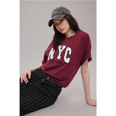 Burgundy 100 %хлопок негабаритный/широкий вязаный вязание пах