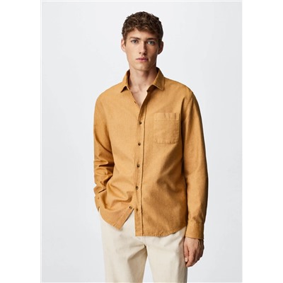 Camisa algodón bolsillo -  Hombre | MANGO OUTLET España