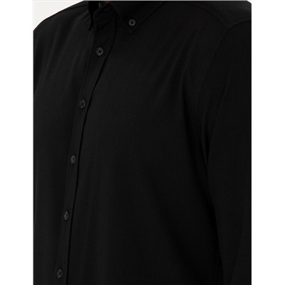 Black Slim Fit рубашка с длинным рукавом