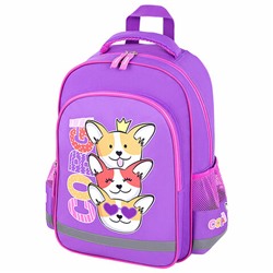 Рюкзак ПИФАГОР SCHOOL, 1 отделение, 3 кармана, "Corgi queen", 38x28х14 см, 272085
