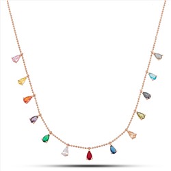 Collar - rosa dorado - plata 925