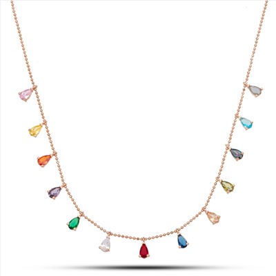 Collar - rosa dorado - plata 925