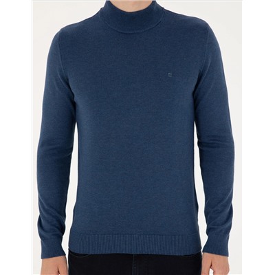 Indigo Melanj Slim Fit Half Fisherman воротник Основной вязаный свитер