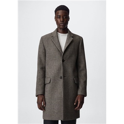 Abrigo largo lana reciclada -  Hombre | MANGO OUTLET España