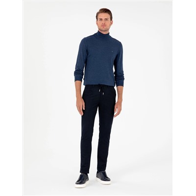 Indigo Melanj Slim Fit Half Fisherman воротник Основной вязаный свитер