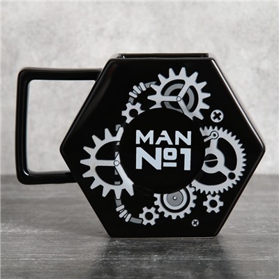 Кружка керамическая Man, 550 мл, чёрная
