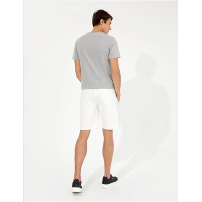 Ekru Slim Fit Shorts