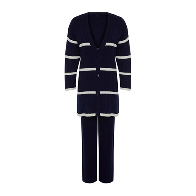 Navy Blue Wick вязаный вязаный вязаный