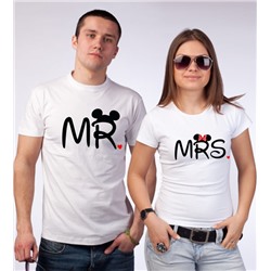 Футболки для мужа и жены "Mr и Mrs" микки