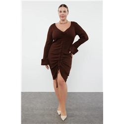 Brown Vummer Knitwear Большое размеры платье tbbaw23ah00005