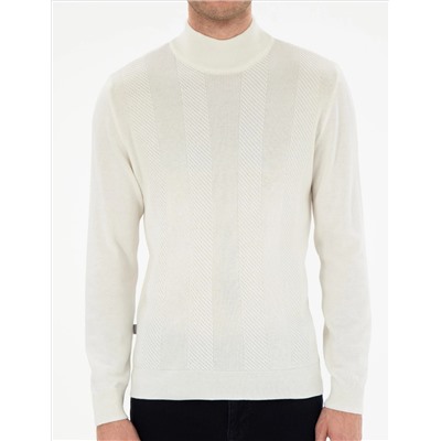Ecru Slim Fit Half Fisherman Knitwear свитер