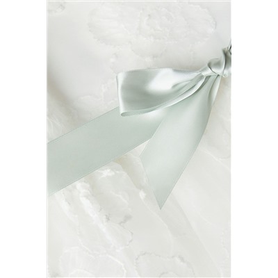 Monsoon White Camelia Lace Organza Rose Dress
