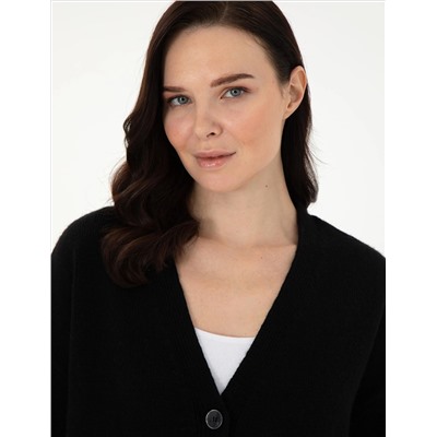 Черный комфорт Fit Triko Cardigan