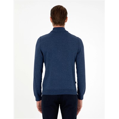 Indigo Melanj Slim Fit Half Fisherman воротник Основной вязаный свитер