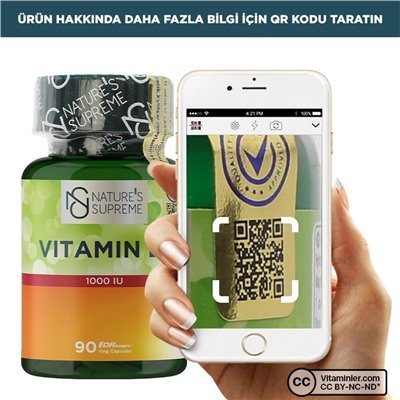 Nature's Supreme Витамин D3 1000 МЕ 90 капсул