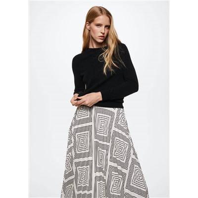 Falda plisada estampado geométrico -  Mujer | MANGO OUTLET España