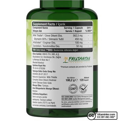 Комплекс расторопши Nature's Supreme 120 капсул