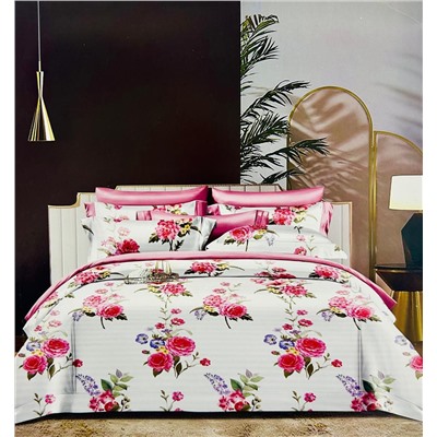 10 цветов Евро Комплект постельного белья  Bella Home STRIPE SATIN Цветной 3D дизайн нужный цвет в комментариях