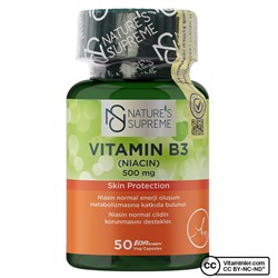 Nature's Supreme Витамин B3 500 мг (без смывания) 50 капсул