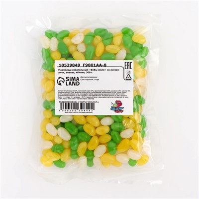 Мармелад жевательный «Бобы желе» со вкусом личи, ананас, яблоко, 300 г