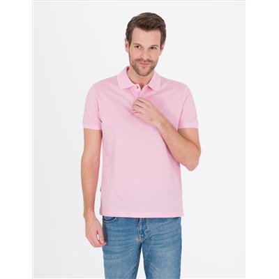 Pink Slim Fit Polo Yaka Mercerized T -For