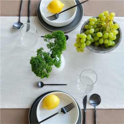 Дорожка на стол Этель ECO, молочная, 40×136/+-6 см, 70% хлопок, 30% лён, 190 г/м²