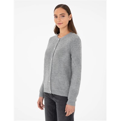 Серый меландж Slim Fit Triko Cardigan
