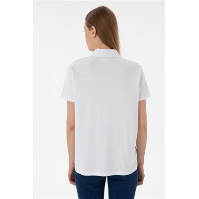 Женщина White Basic T -Fish Surprise Discount в корзине