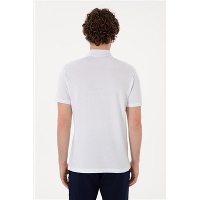 Мужская стройная посадка Polo Yaka White Basic T -Fish Surprise Discount в корзине