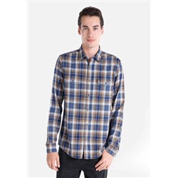Slim Fit Рубашка уравнение шеи мужская синяя рубашка с длинным рукавом