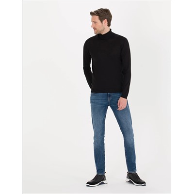Black Slim Fit Fisherman воротнич
