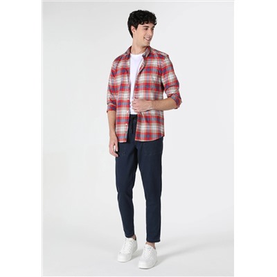 Slim Fit Рубашка уравнение шеи мужская многоцветная рубашка с длинным рукавом