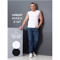 Набор мужских маек Трио дуал / чёрный, белый