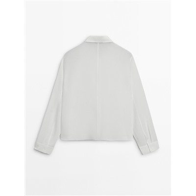 Camisa fluida crepe 100% seda