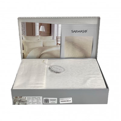 Постельное белье Karven жаккард евро Sarmasik Cream