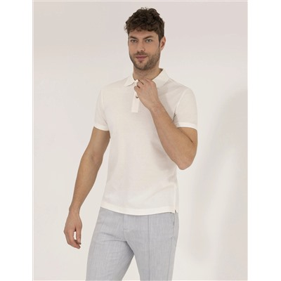 Белая стройная посадка Polo Yaka Mercerized T -For