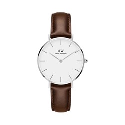 Reloj de cuarzo de piel Petite Bristol - Marrón y plateado
