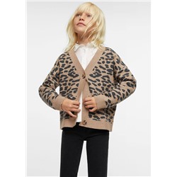 Cárdigan estampado leopardo -  Niña | MANGO OUTLET España