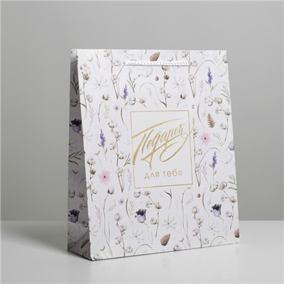 Пакет подарочный ламинированный, упаковка, «Gift for you», ML 21 х 25 х 8 см