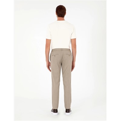 Светло -коричневый бывший. Тканевые штаны Slim Fit