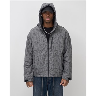 Куртка спортивная мужская весна осень серого цвета 25470Sr
